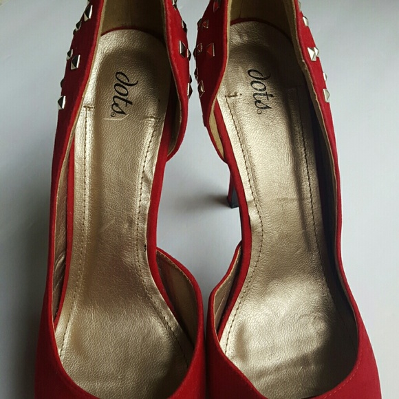 Dots, red open toe pumps.Size- - Picture 7 of 8